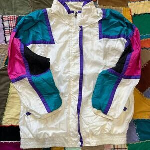Vintage Women’s Lavon Petite Colorful Windbreaker Jacket Medium